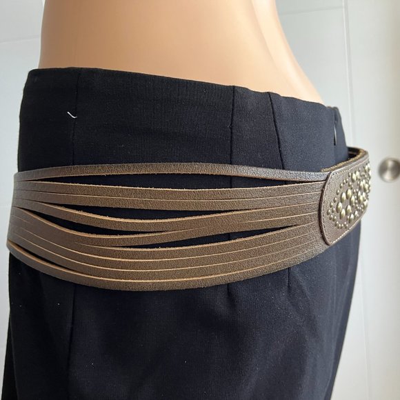 Studded leather belt main image 5